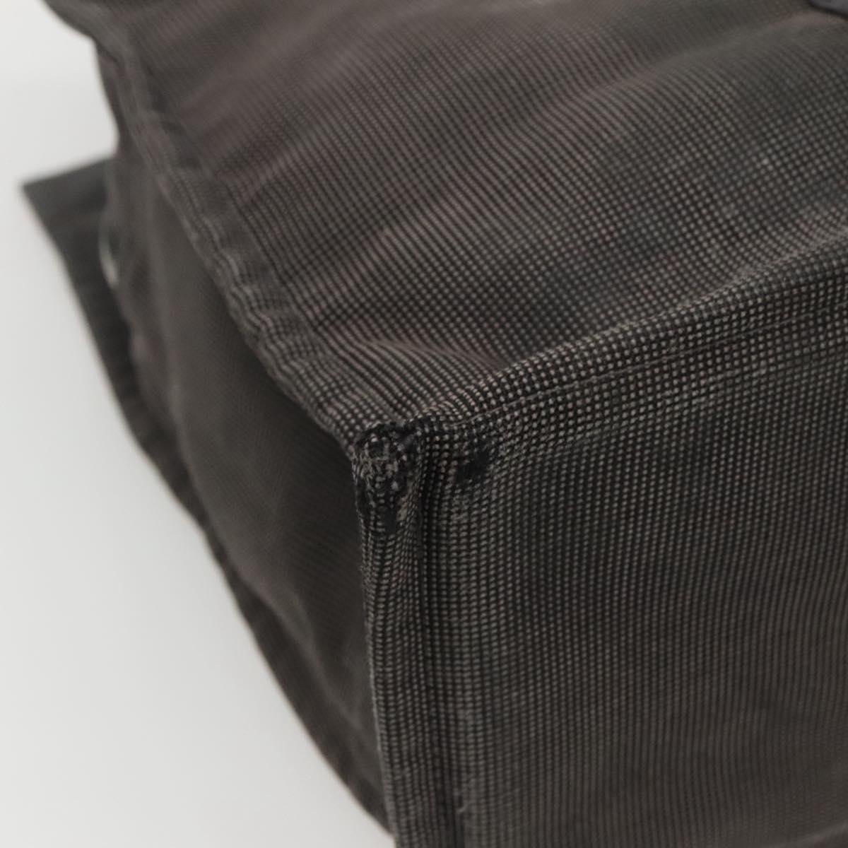 HERMES Her Line MM Hand Bag Canvas Gray Auth sw510