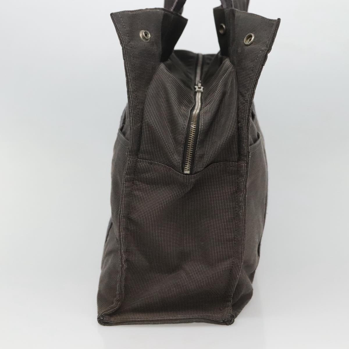 HERMES Her Line MM Hand Bag Canvas Gray Auth sw510