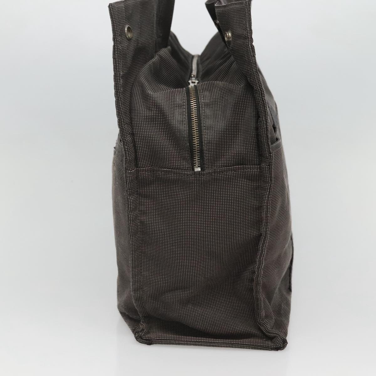 HERMES Her Line MM Hand Bag Canvas Gray Auth sw510