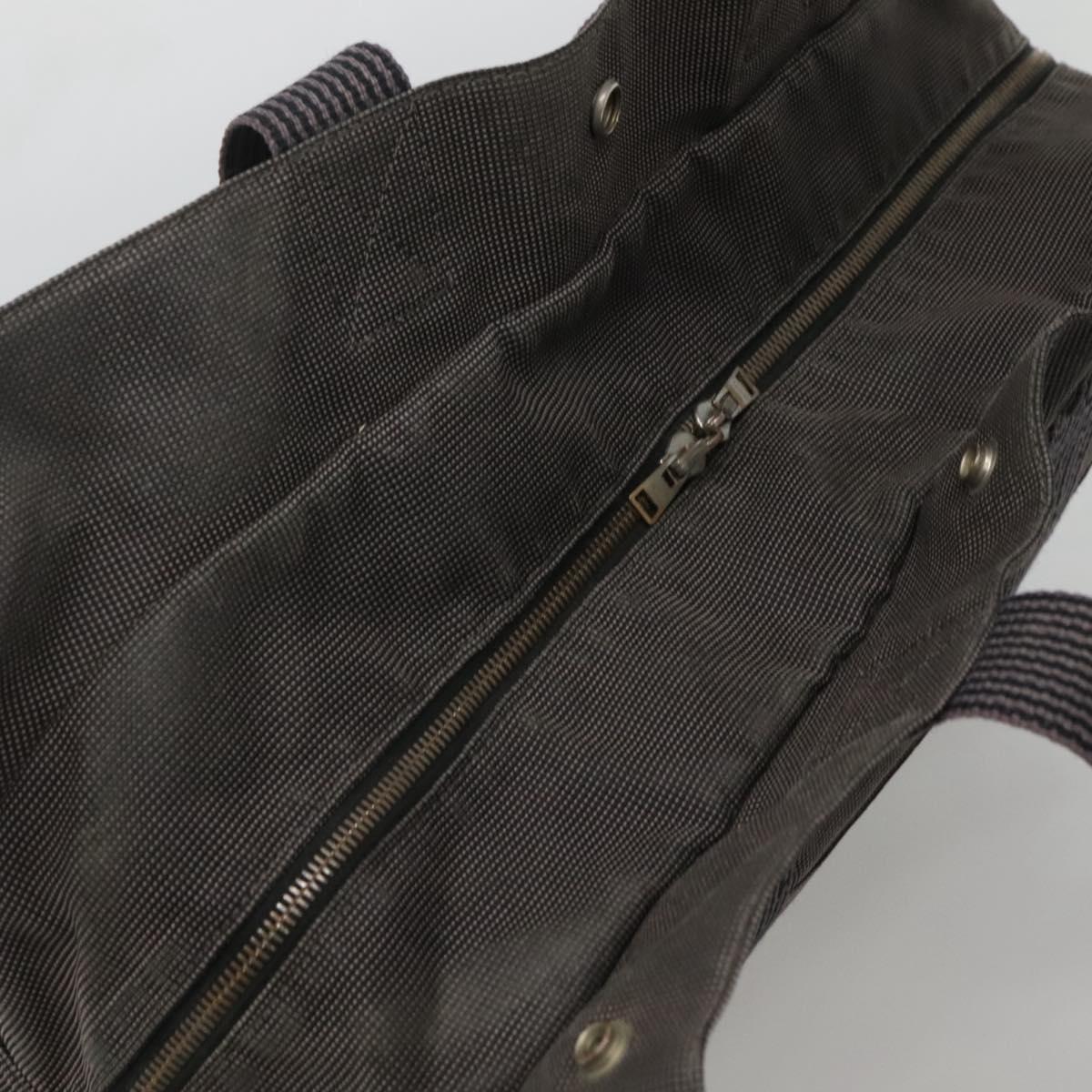 HERMES Her Line MM Hand Bag Canvas Gray Auth sw510