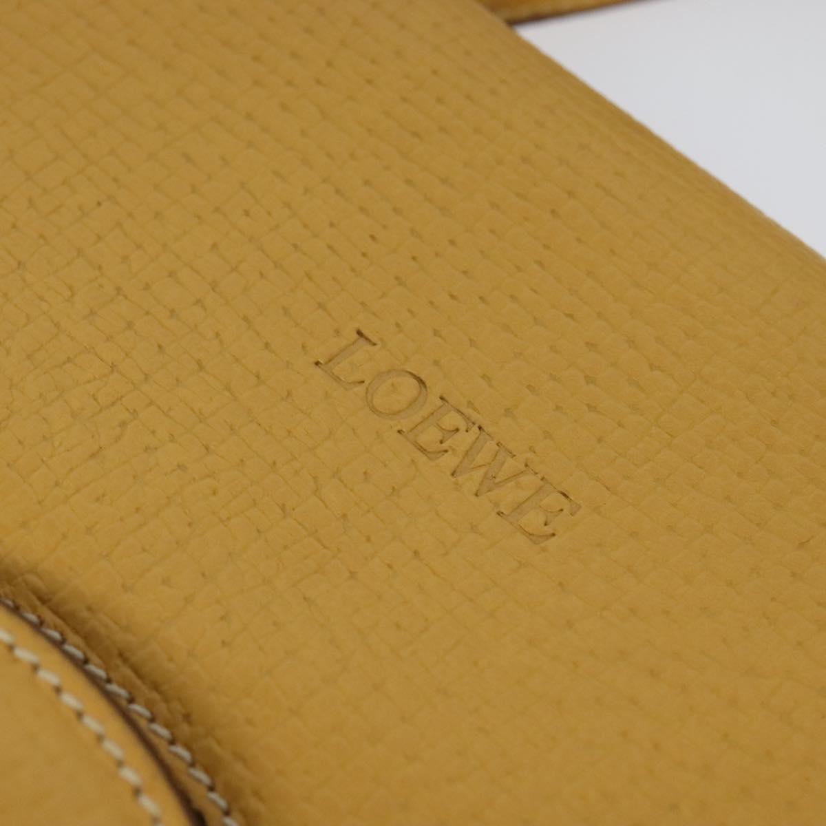 LOEWE Barcelona Hand Bag Leather 2way Yellow Auth sw518