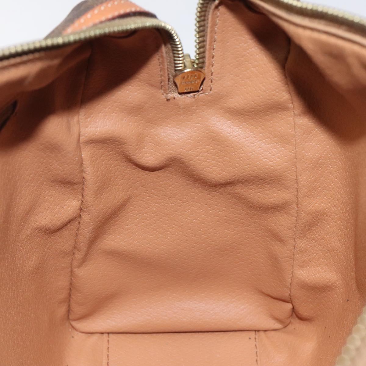 CELINE Macadam Canvas Hand Bag PVC Leather Brown Gold Auth sw521