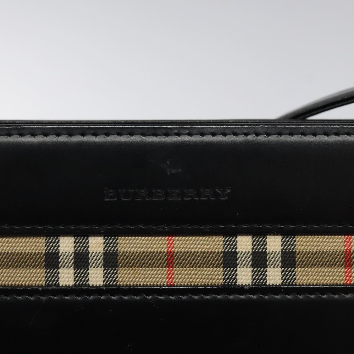 BURBERRY Shoulder Bag Leather Black Auth sw524