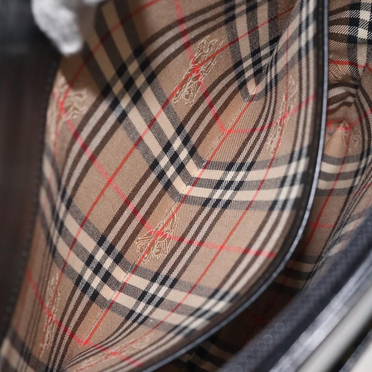 BURBERRY Shoulder Bag Leather Black Auth sw524