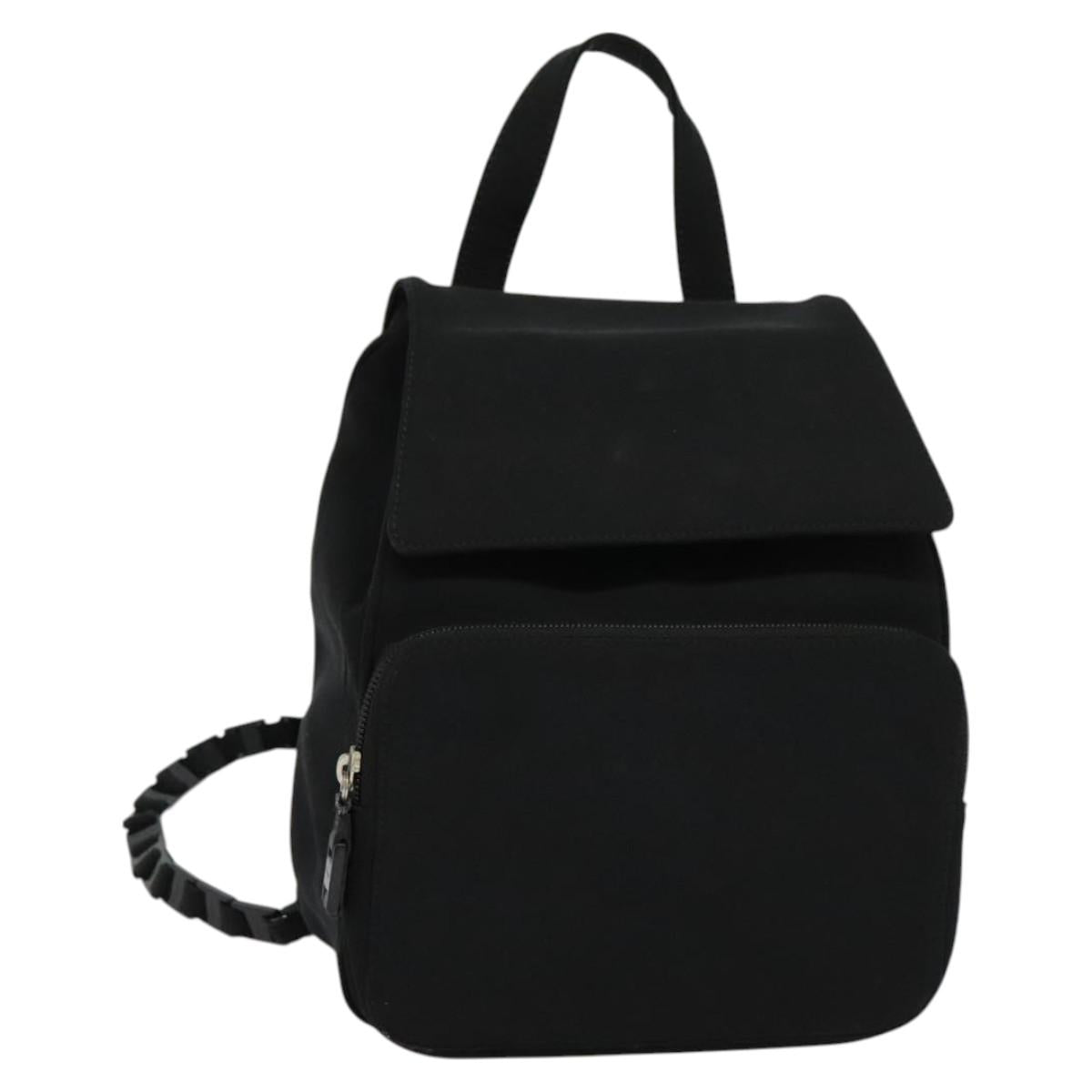 Salvatore Ferragamo Vala Chain Backpack Canvas Black Auth sw532