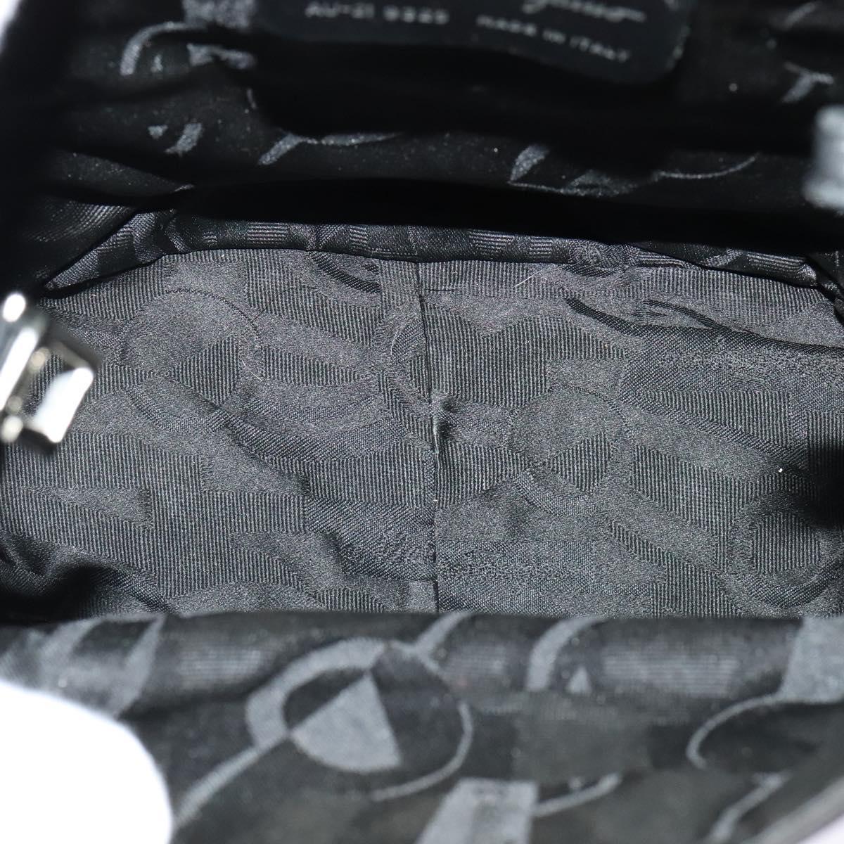 Salvatore Ferragamo Vala Chain Backpack Canvas Black Auth sw532