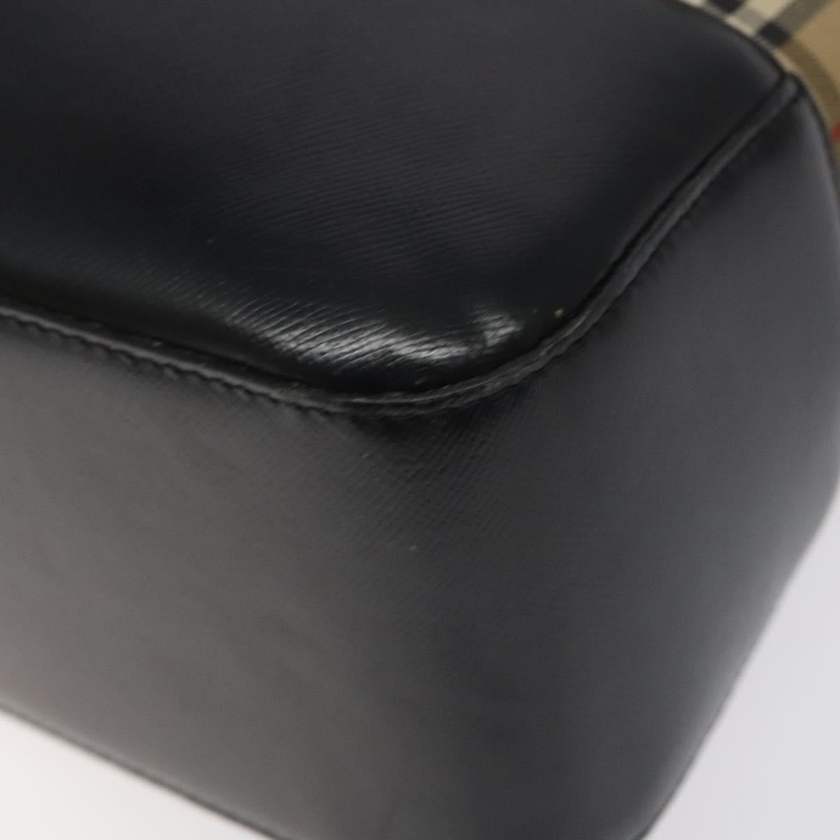 BURBERRY Nova Check Shoulder Bag Canvas Beige Gold Auth sw534