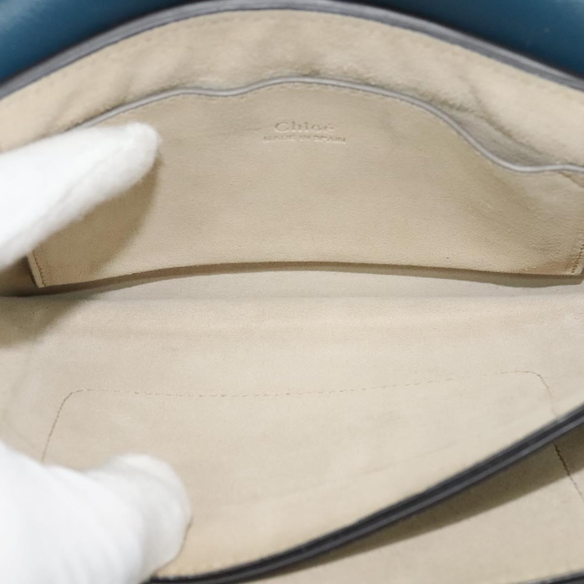 Chloe Fay Shoulder Bag Suede Leather Turquoise Blue Auth sw535