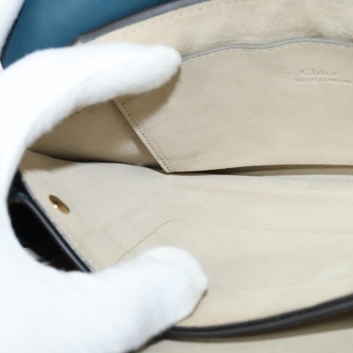 Chloe Fay Shoulder Bag Suede Leather Turquoise Blue Auth sw535