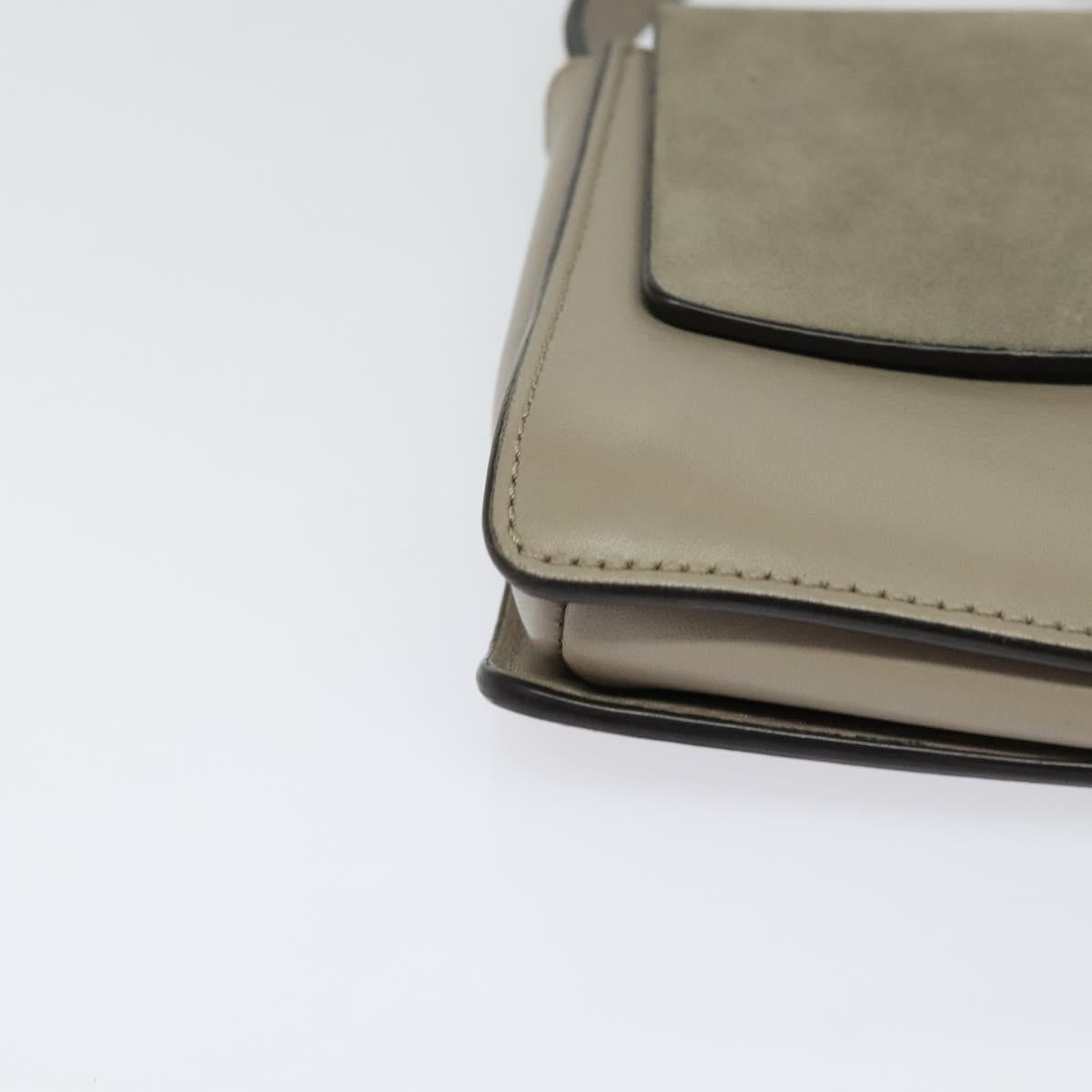 Chloe Fay Shoulder Bag Suede Leather Gray Gold Auth sw536