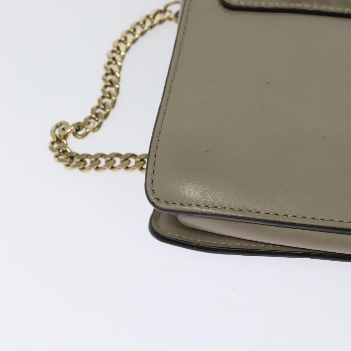 Chloe Fay Shoulder Bag Suede Leather Gray Gold Auth sw536