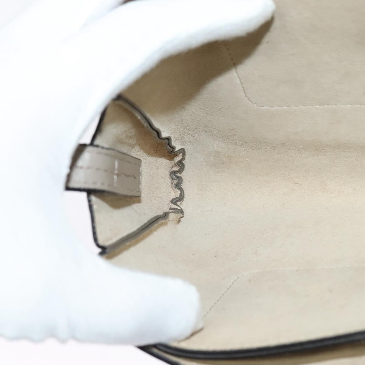 Chloe Fay Shoulder Bag Suede Leather Gray Gold Auth sw536