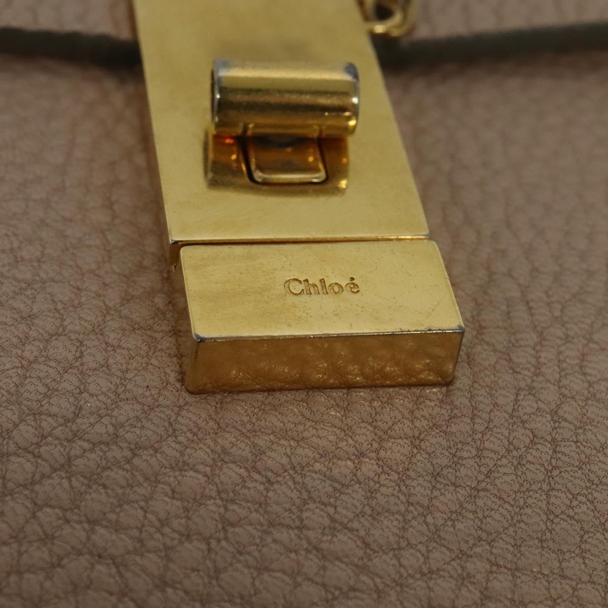 Chloe Chain Drew Shoulder Bag Leather Pink Gold Auth sw539