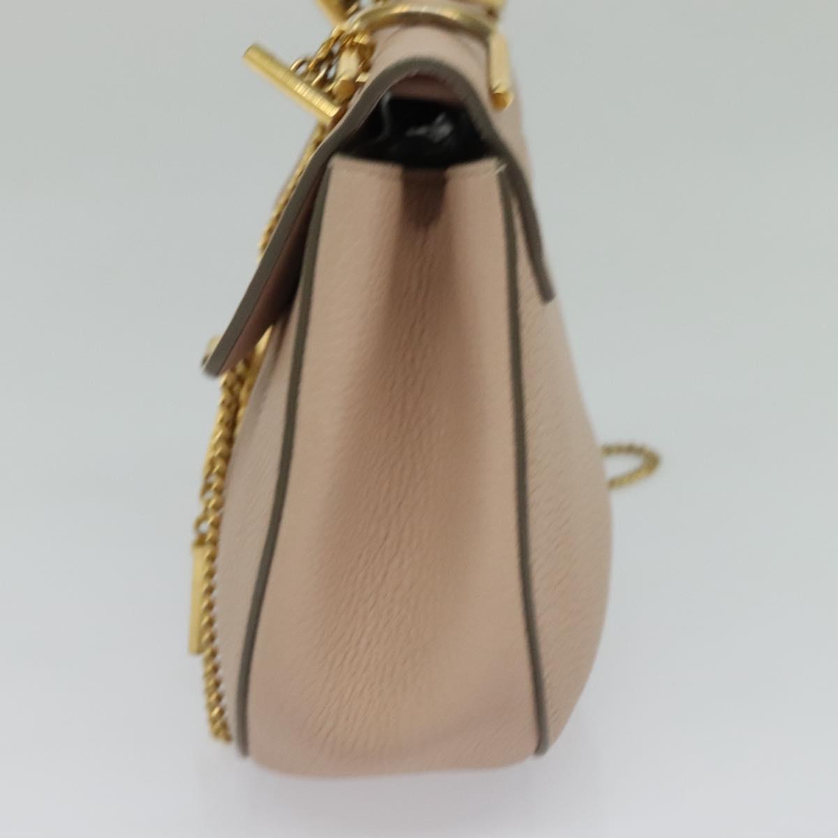 Chloe Chain Drew Shoulder Bag Leather Pink Gold Auth sw539