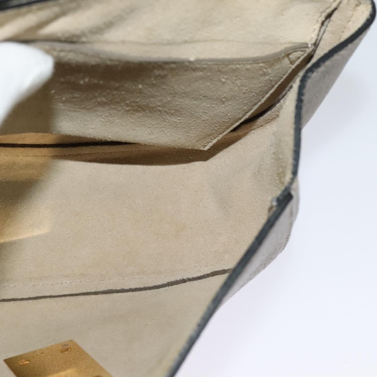 Chloe Chain Drew Shoulder Bag Leather Gray Gold Auth sw540