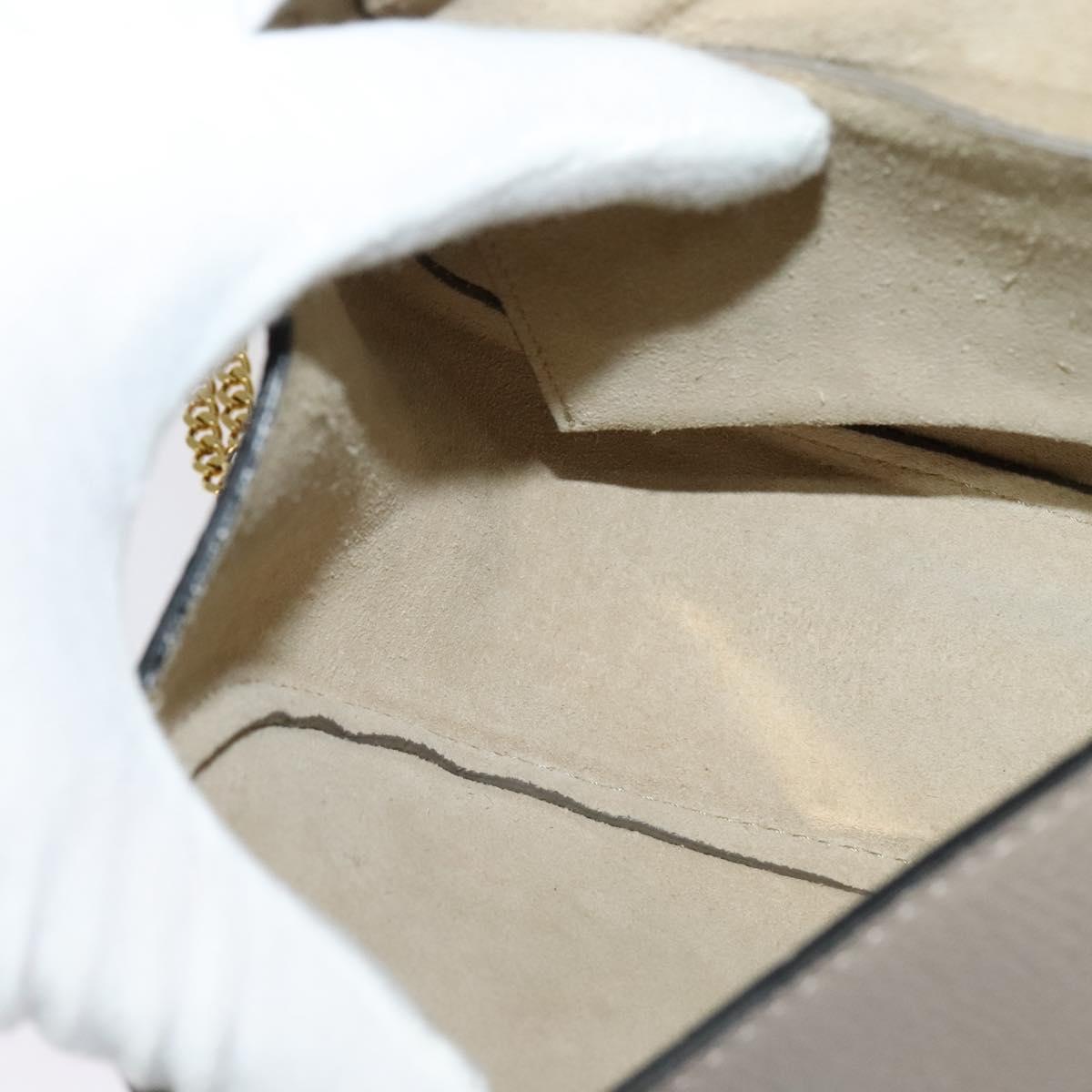 Chloe Chain Drew Shoulder Bag Leather Gray Gold Auth sw540