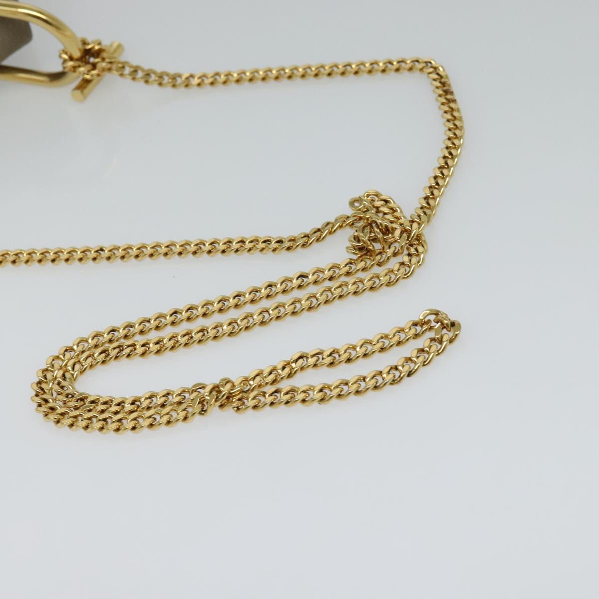 Chloe Chain Drew Shoulder Bag Leather Gray Gold Auth sw540