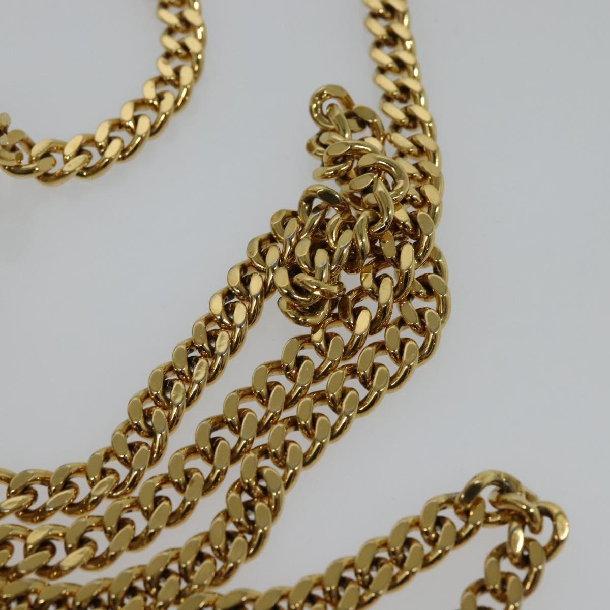 Chloe Chain Drew Shoulder Bag Leather Gray Gold Auth sw540