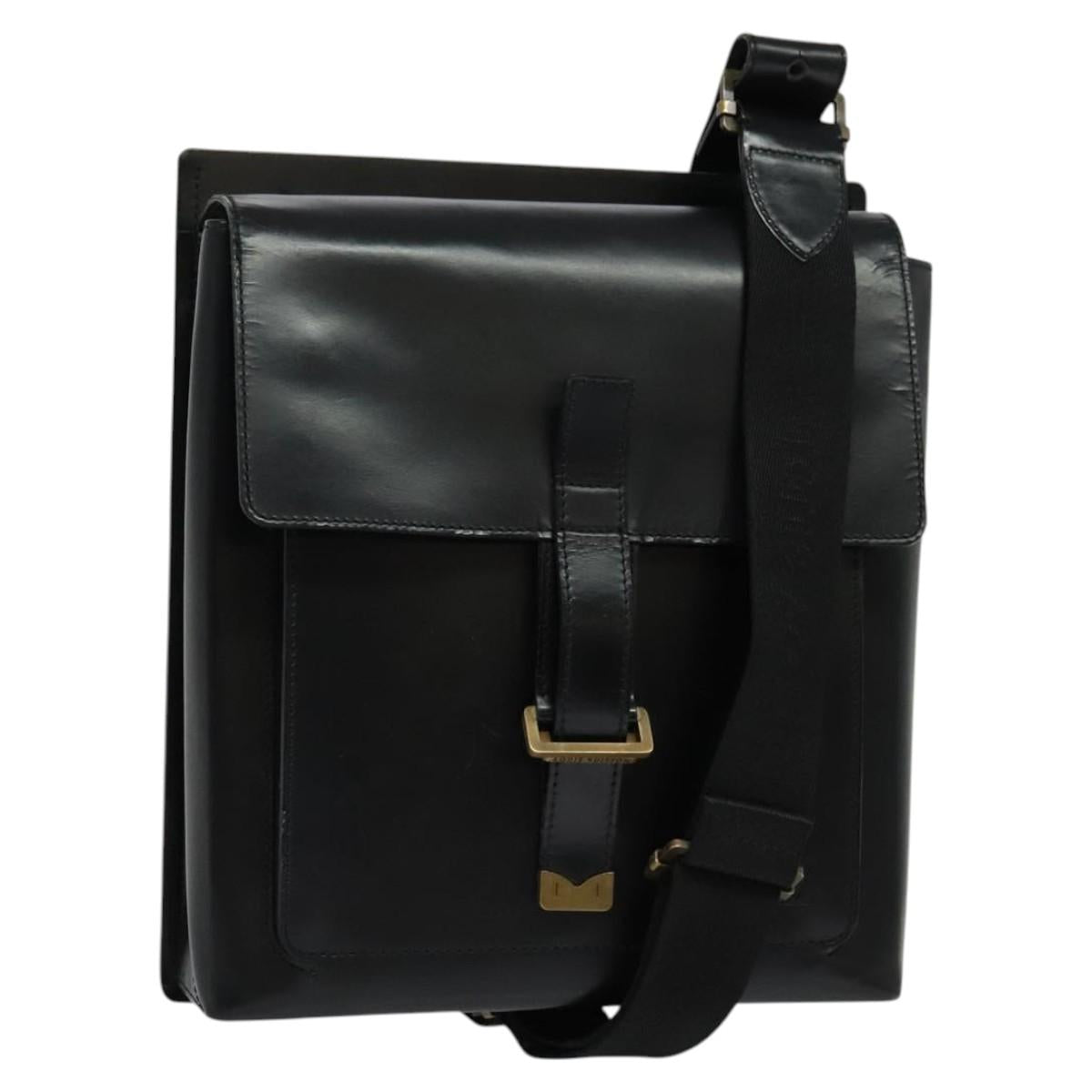 LOUIS VUITTON Liege Fantassan Shoulder Bag Leather Black M92223 LV Auth sw544