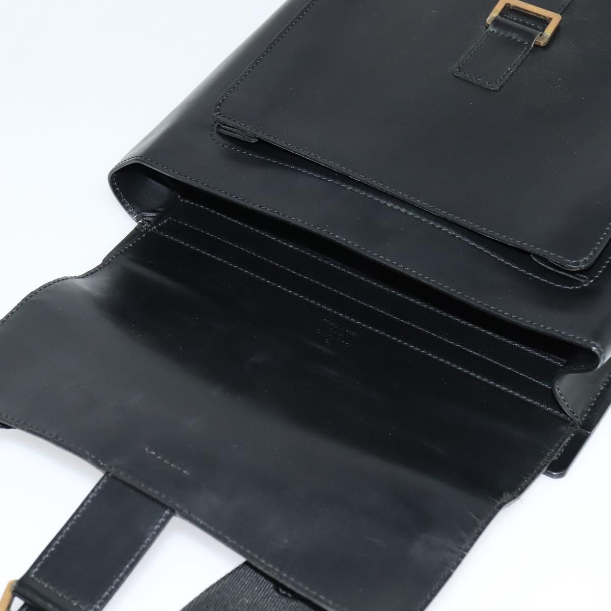 LOUIS VUITTON Liege Fantassan Shoulder Bag Leather Black M92223 LV Auth sw544