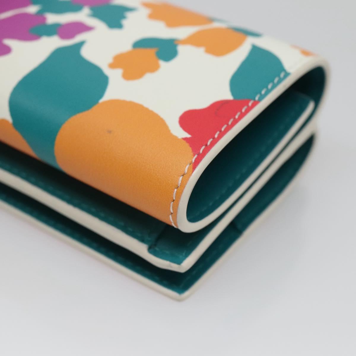 SAINT LAURENT Wallet Leather Gold White Auth sw546