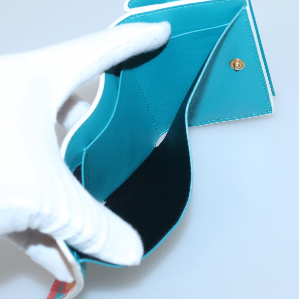 SAINT LAURENT Wallet Leather Gold White Auth sw546