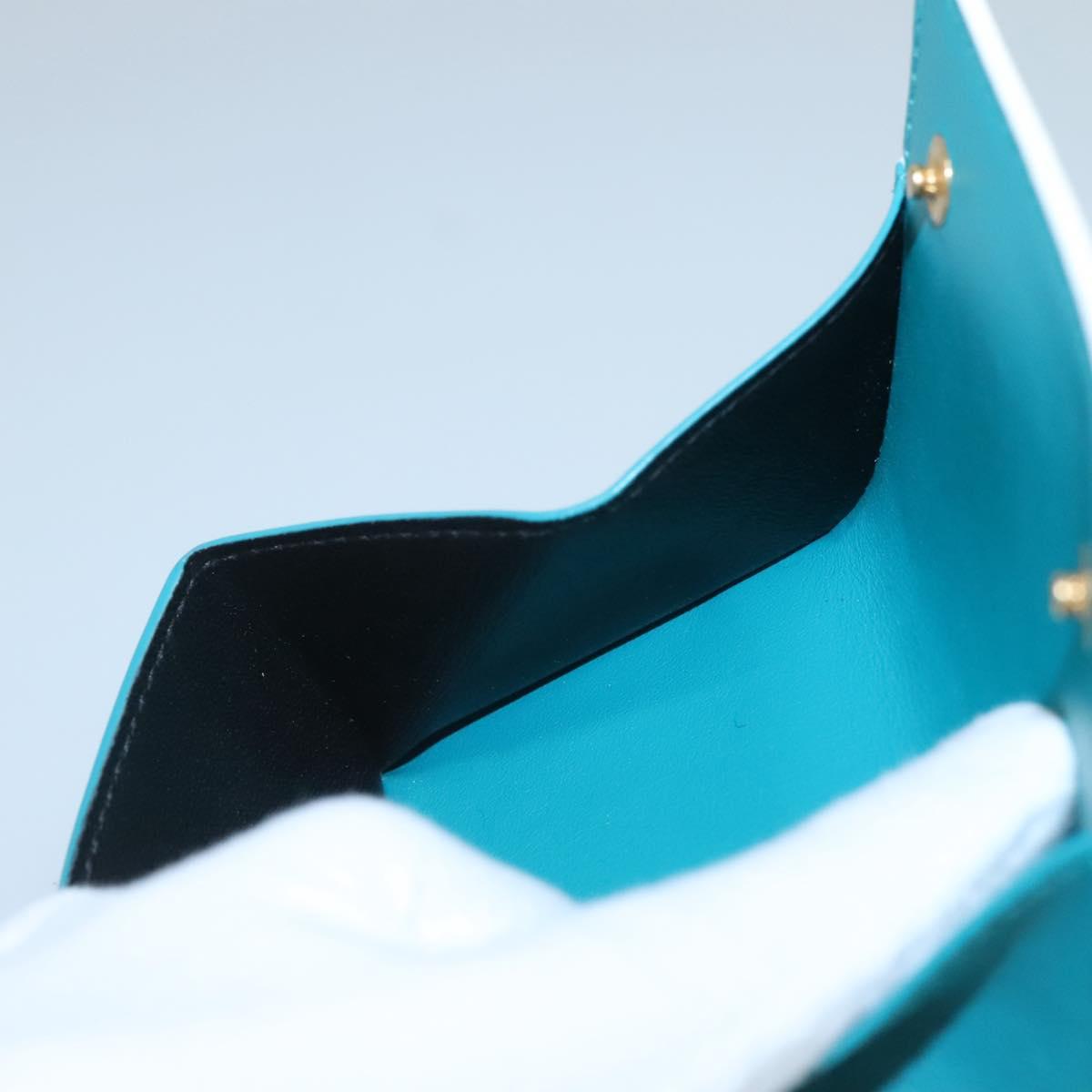 SAINT LAURENT Wallet Leather Gold White Auth sw546