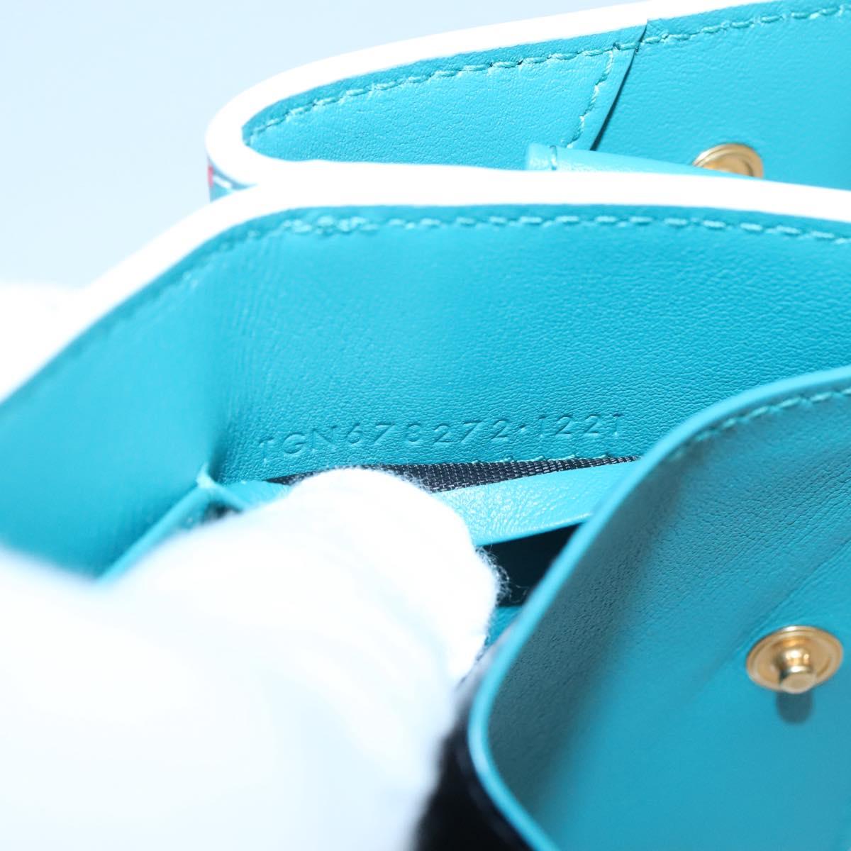 SAINT LAURENT Wallet Leather Gold White Auth sw546