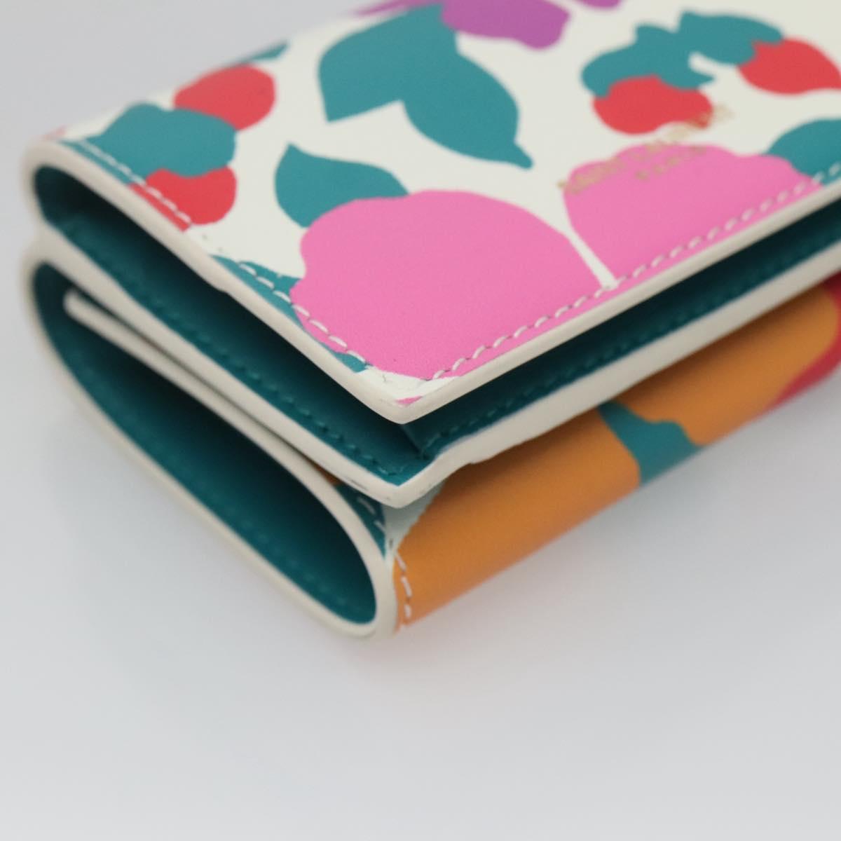 SAINT LAURENT Wallet Leather Gold White Auth sw546