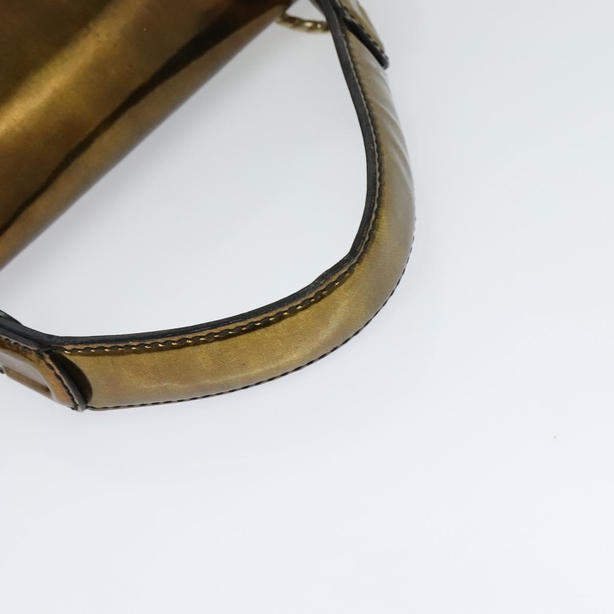 BVLGARI Leoni Hand Bag Leather 2way Gold Auth sw547