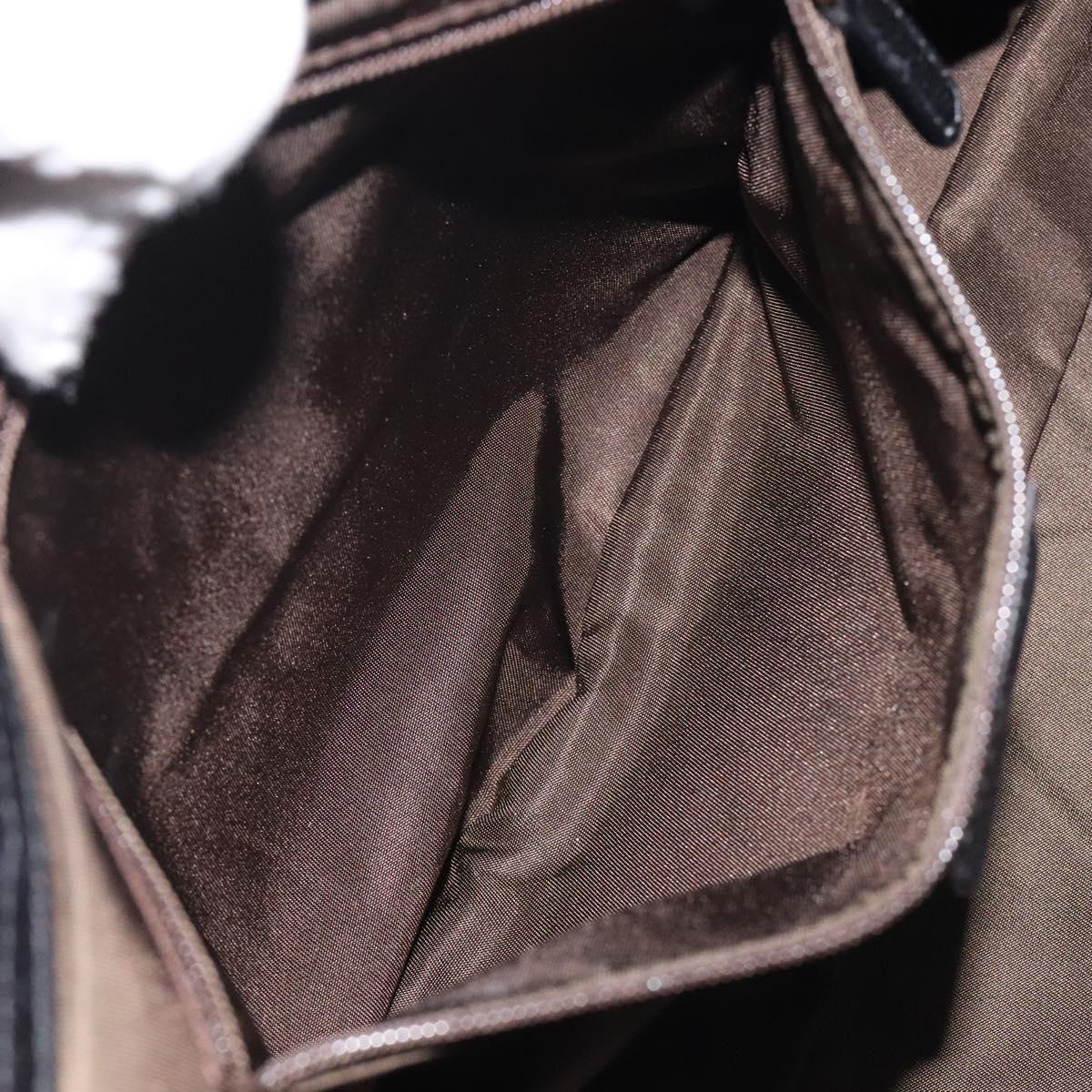 BVLGARI Shoulder Bag Leather Black Gold Auth sw548