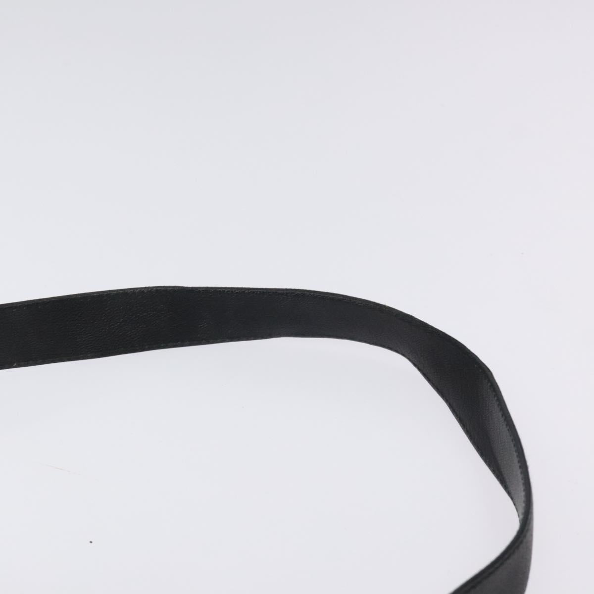 BVLGARI Shoulder Bag Leather Black Gold Auth sw548