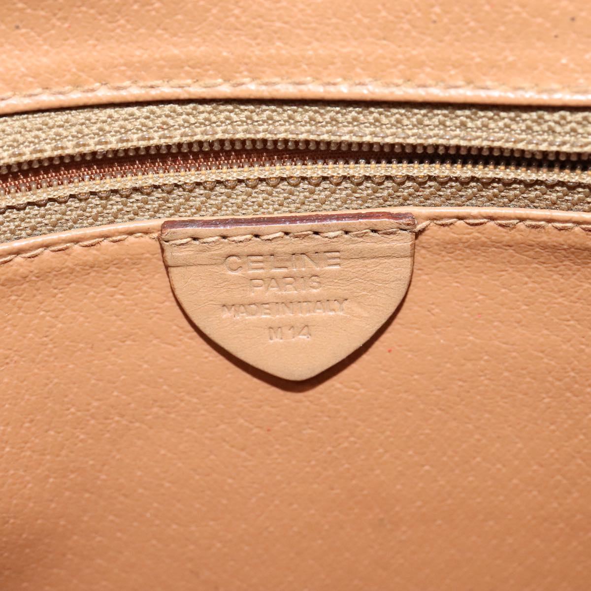 CELINE Macadam Canvas Shoulder Bag PVC Leather Brown Gold Auth sw561