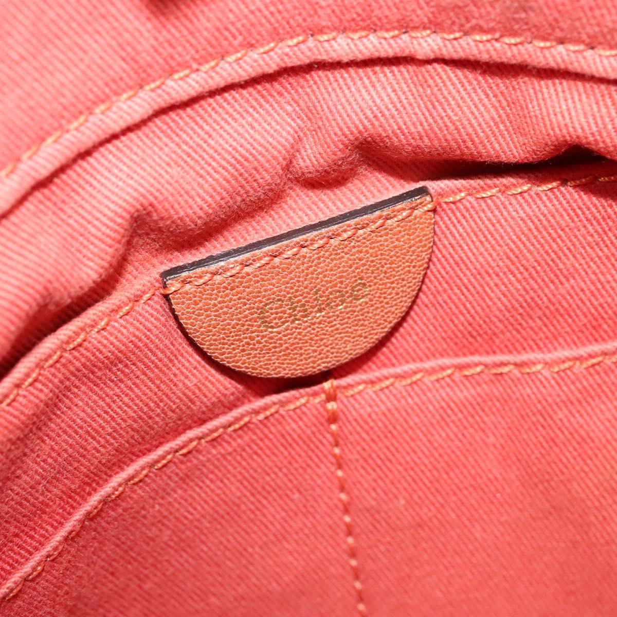 Chloe Angie Hand Bag Leather 2way Pink Gold Auth sw569