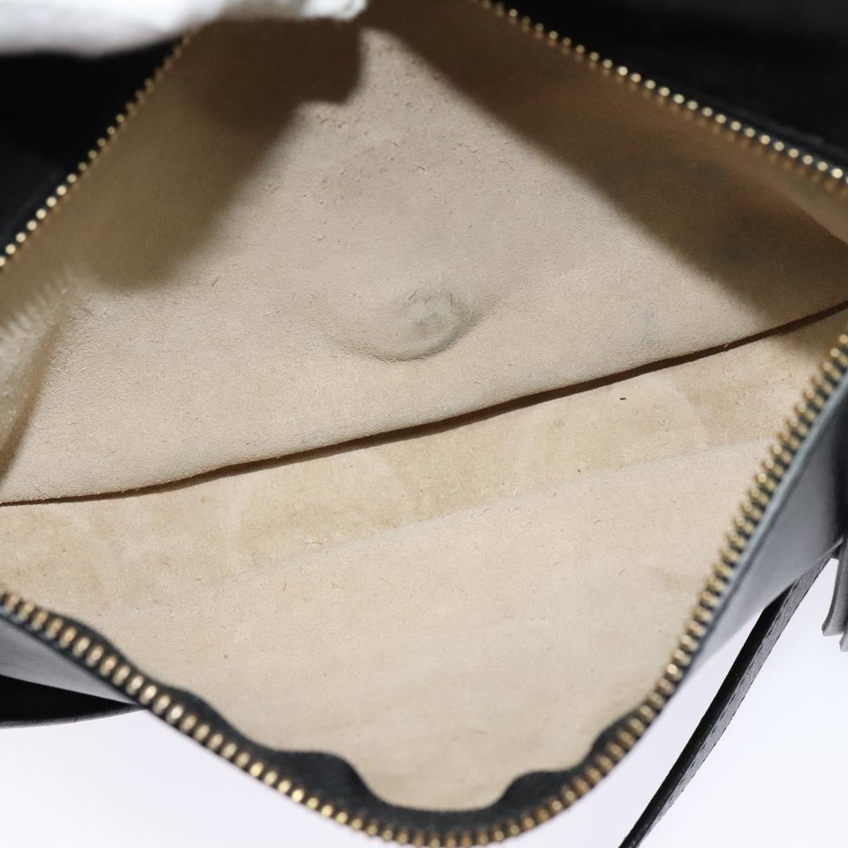 Chloe Curtis Shoulder Bag Suede Black Gold Auth sw587