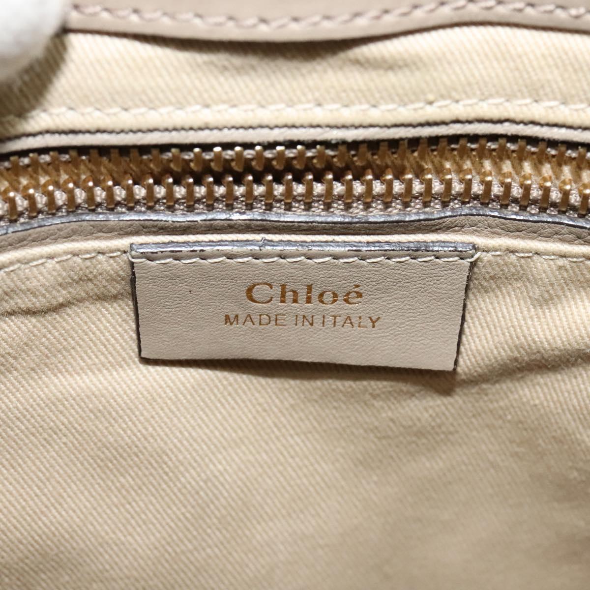 Chloe Fay Shoulder Bag Suede Leather Gray Gold Auth sw589