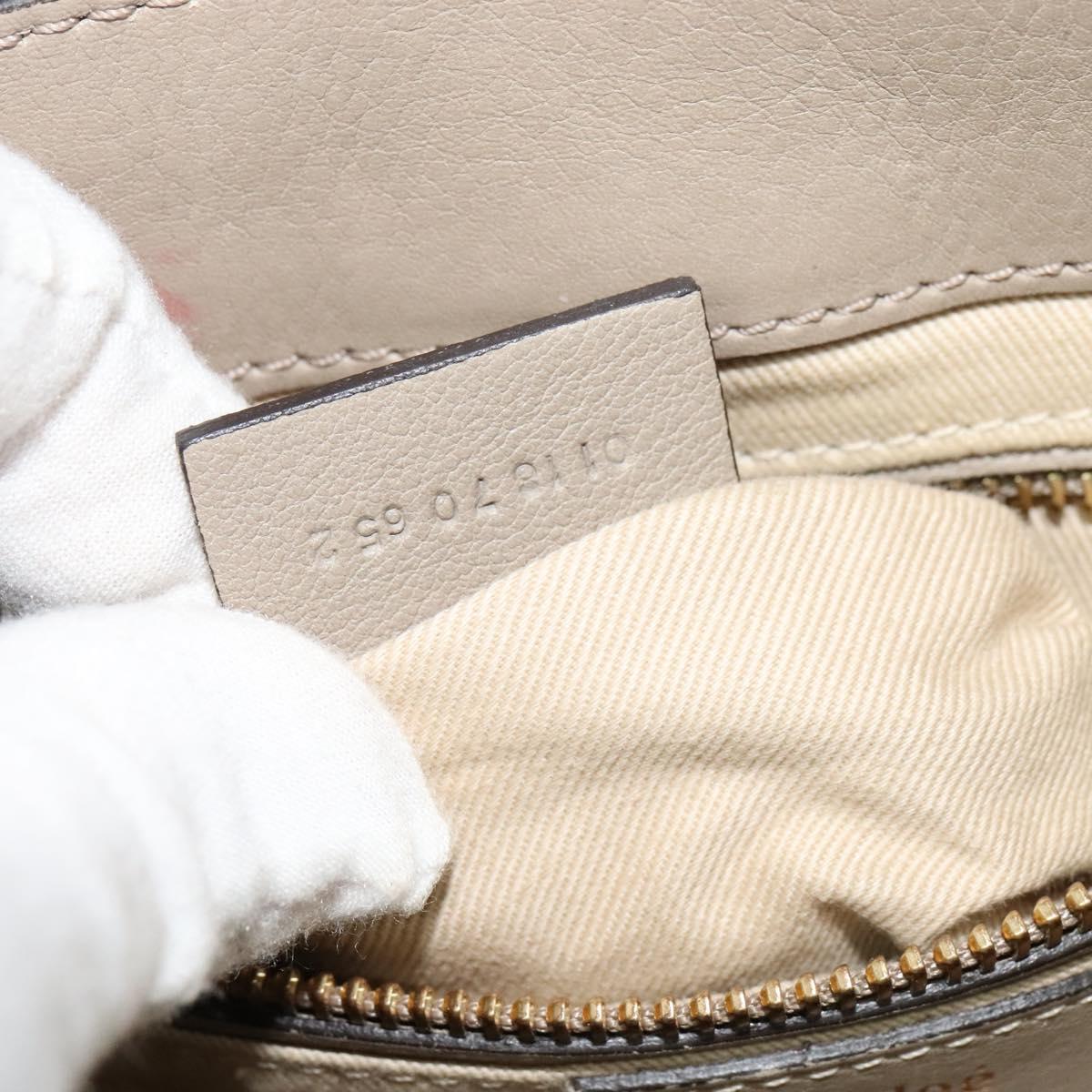 Chloe Fay Shoulder Bag Suede Leather Gray Gold Auth sw589