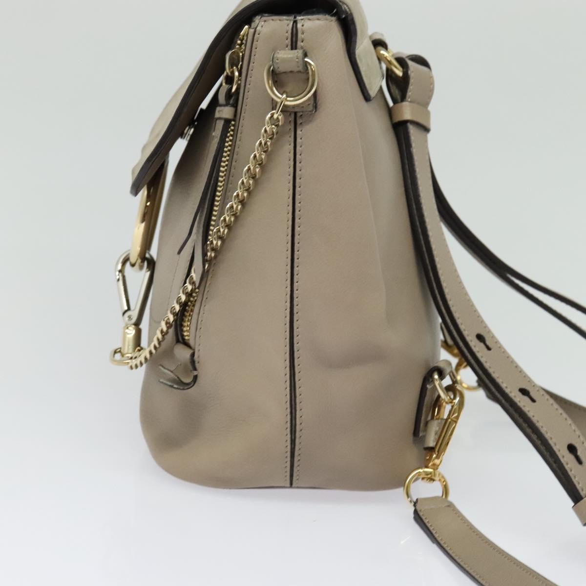 Chloe Fay Shoulder Bag Suede Leather Gray Gold Auth sw589