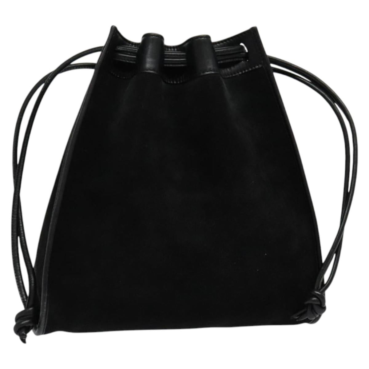 GUCCI Shoulder Bag Suede Black Auth sw595