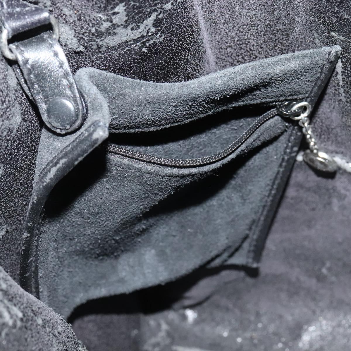 GUCCI Shoulder Bag Suede Black Auth sw595