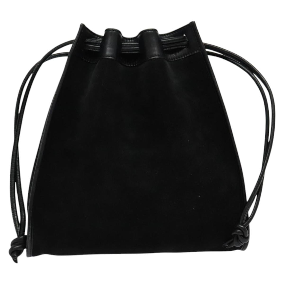 GUCCI Shoulder Bag Suede Black Auth sw595