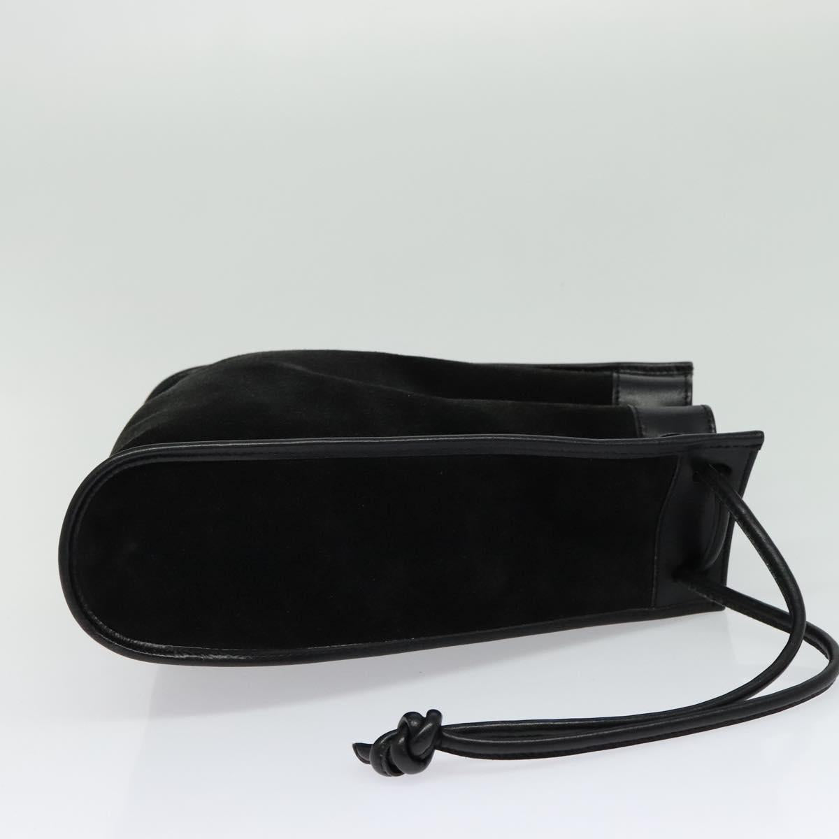 GUCCI Shoulder Bag Suede Black Auth sw595