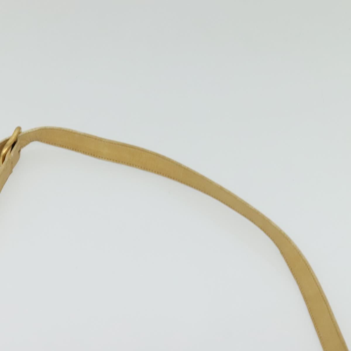 GUCCI Micro GG Supreme Shoulder Bag PVC Beige Gold Auth sw596