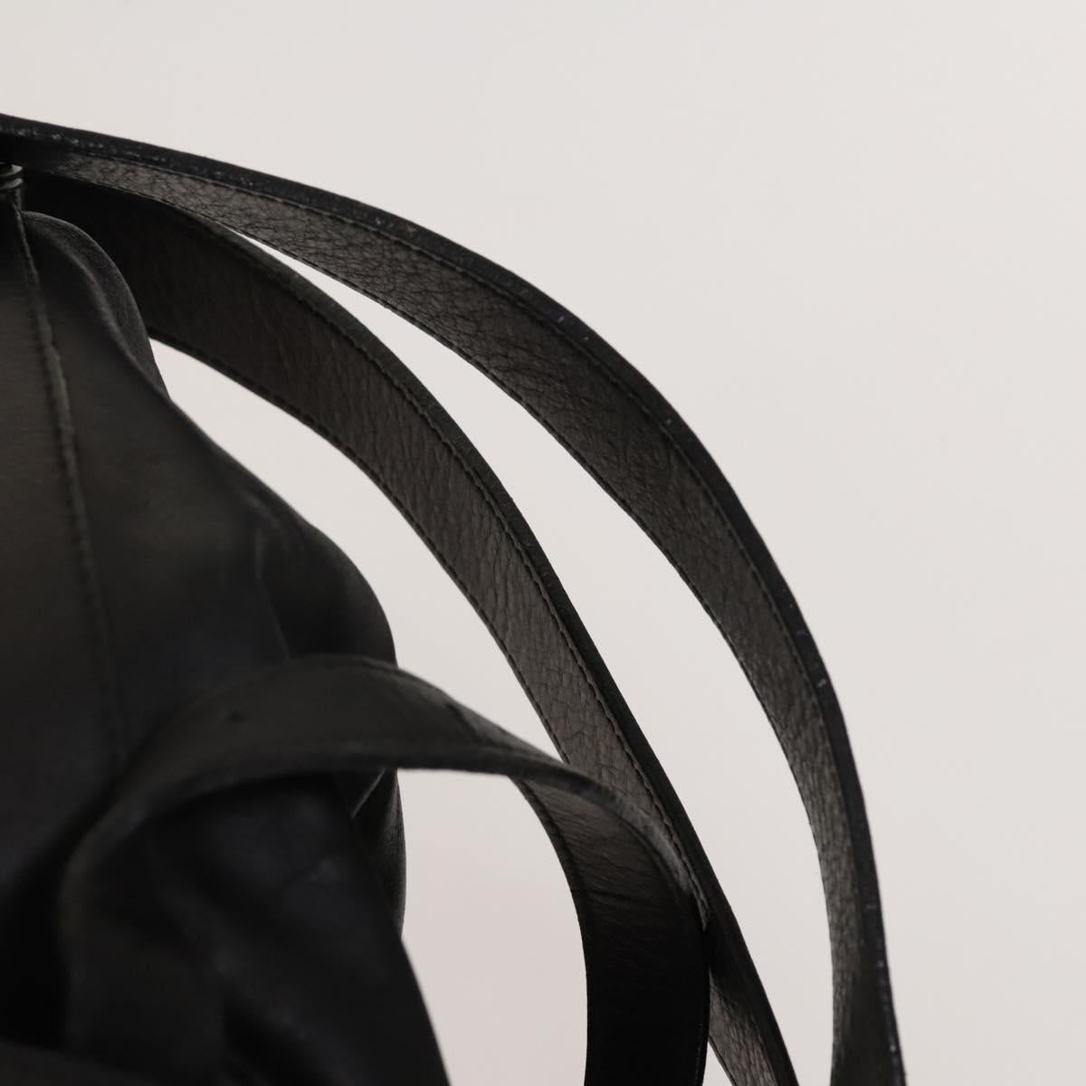 GUCCI Bamboo Backpack Leather Black Gold 003 2058 0016 Auth sw598