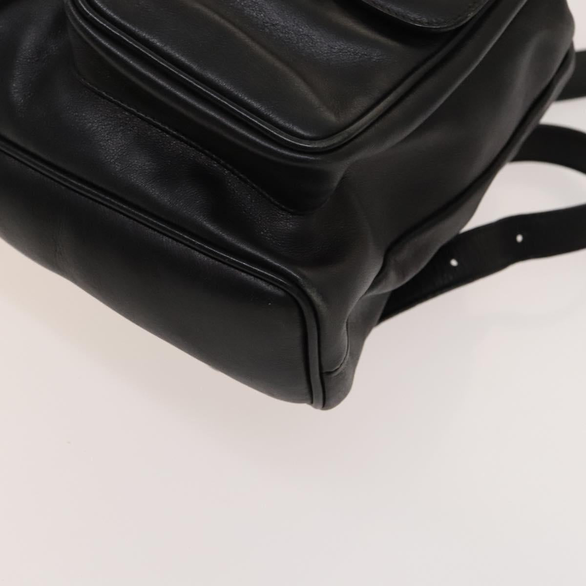 GUCCI Bamboo Backpack Leather Black Gold 003 2058 0016 Auth sw598