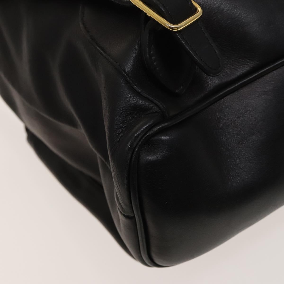 GUCCI Bamboo Backpack Leather Black Gold 003 2058 0016 Auth sw598