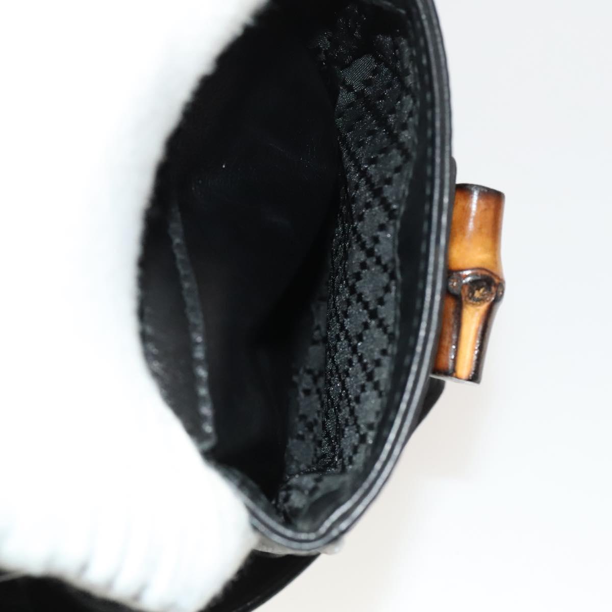 GUCCI Bamboo Backpack Leather Black Gold 003 2058 0016 Auth sw598
