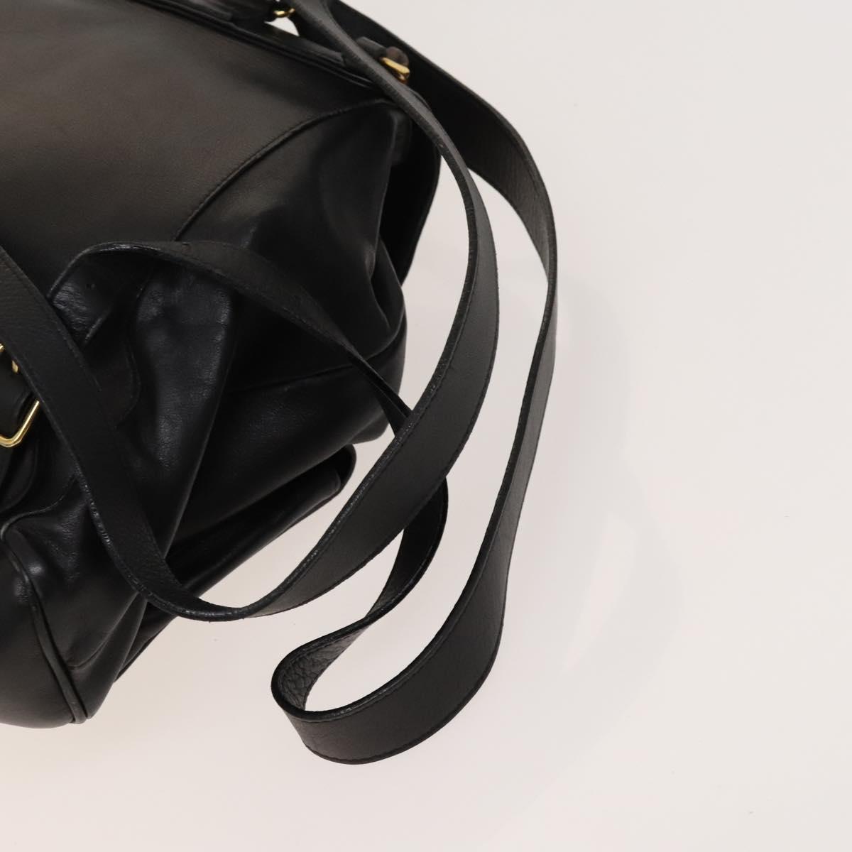 GUCCI Bamboo Backpack Leather Black Gold 003 2058 0016 Auth sw598