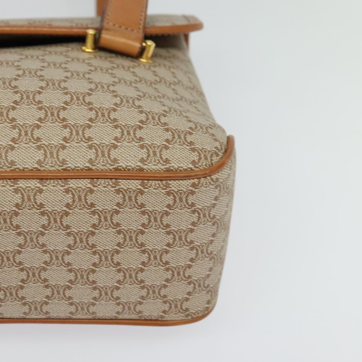 CELINE Macadam Canvas Hand Bag PVC Beige Gold Auth sw601