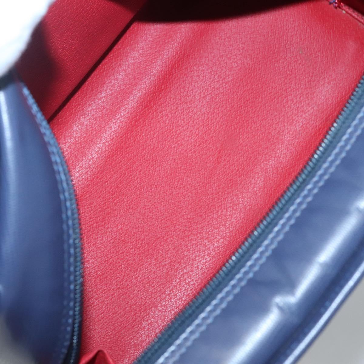 CELINE Hand Bag Leather Blue Gold Auth sw602